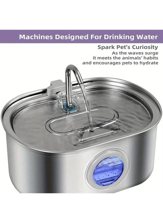 Cat Water Fountain Automatic Pet Drinking Bowl 108oz 3 2L Stainless Steel USB Pump Quiet - Image 4